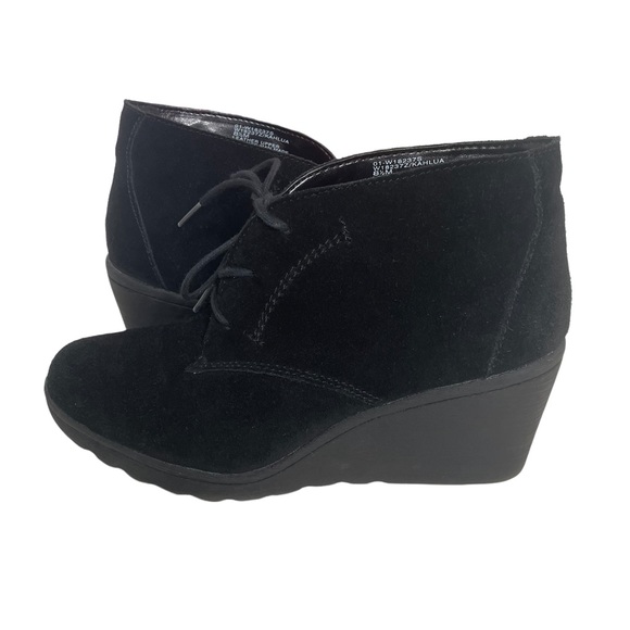 White Mountain Suede Wedge Ankle Boots 8.5 Kahlua - Picture 3 of 8